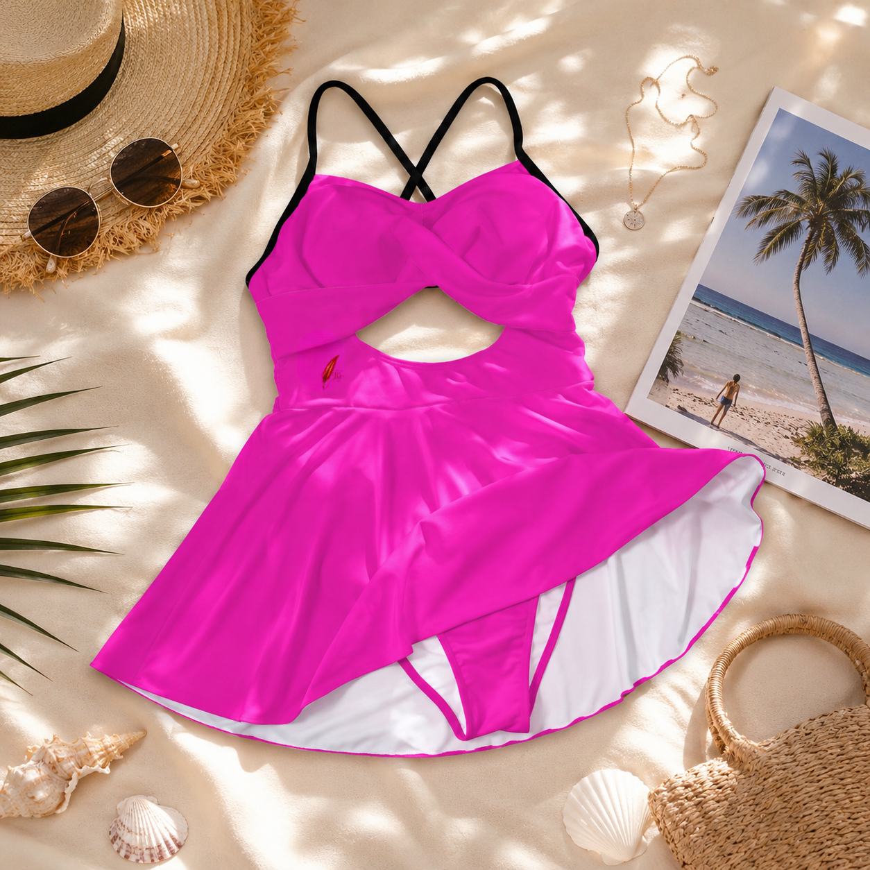 Robe Maillot de bain une pièce femme dos croisé découpé- Élégance, maintien & confort