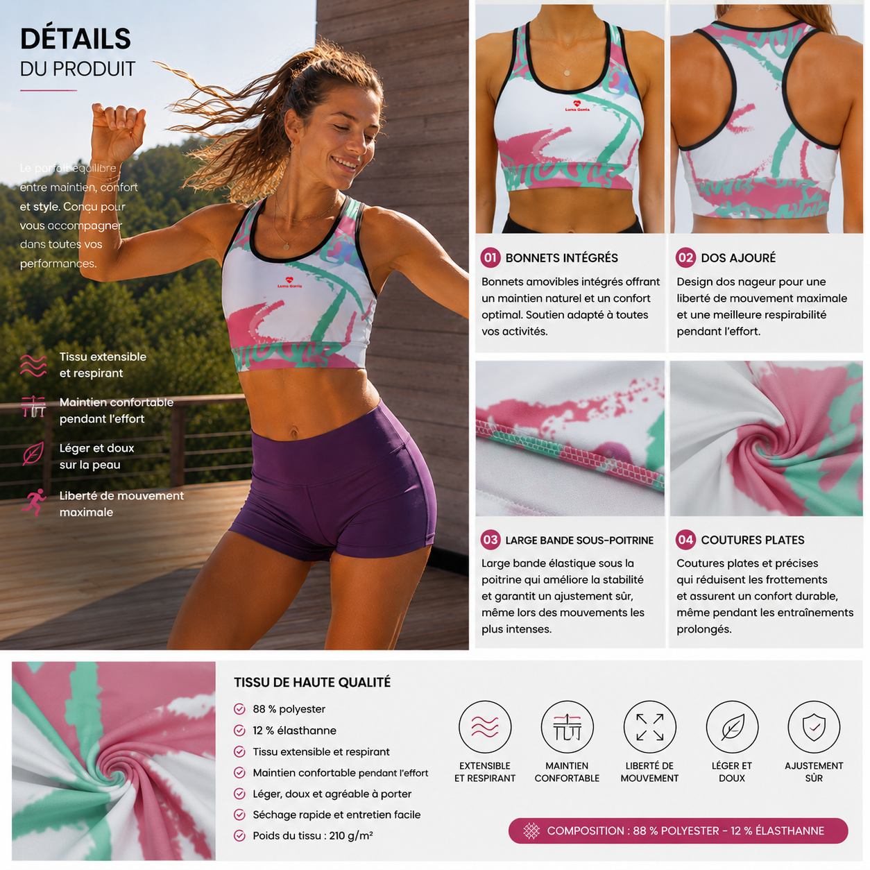 Brassière de sport femme – Maintien, confort & performance