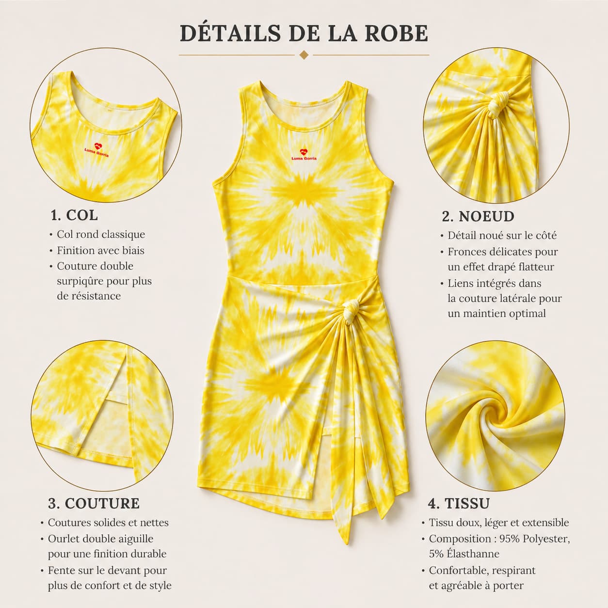 Mini-robe  à motifs femme portefeuille avec short intégré – Élégance & confort moderne
