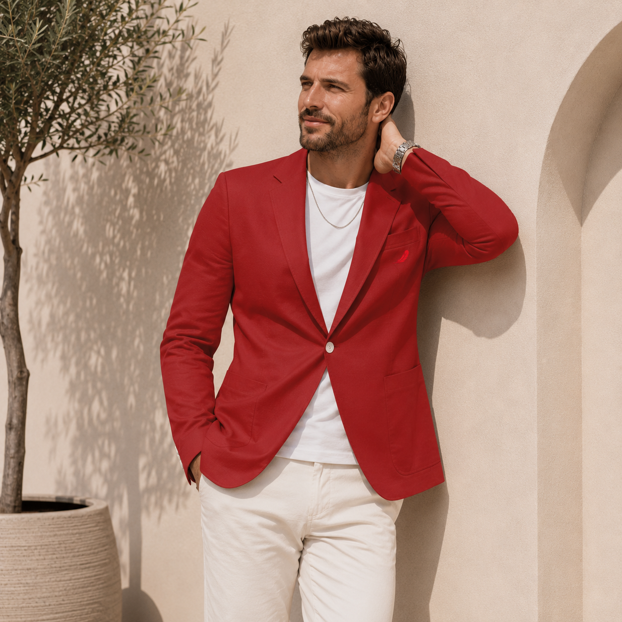 Blazer homme col classique à un bouton – Élégance moderne & confort