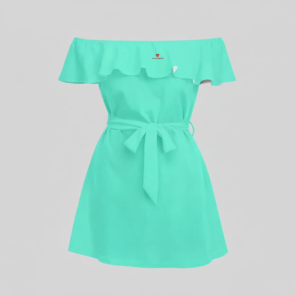 Robe à épaules dénudées avec volants pour femme – Élégance légère & style tendance