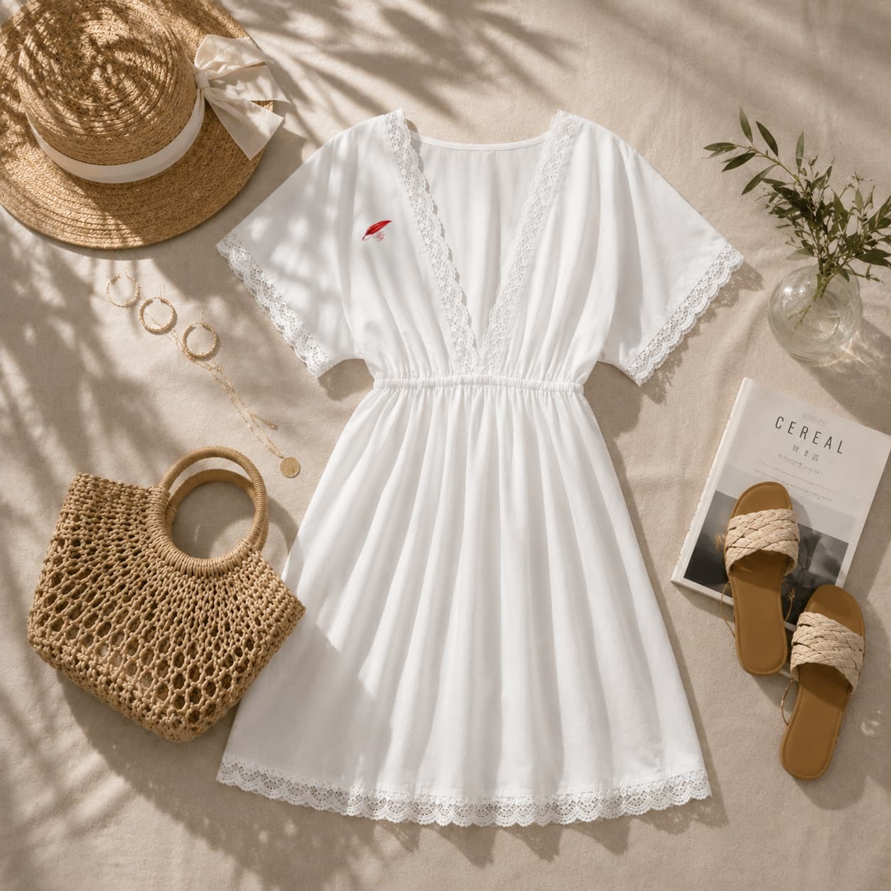 Robe femme bordée de dentelle – Élégance & féminité