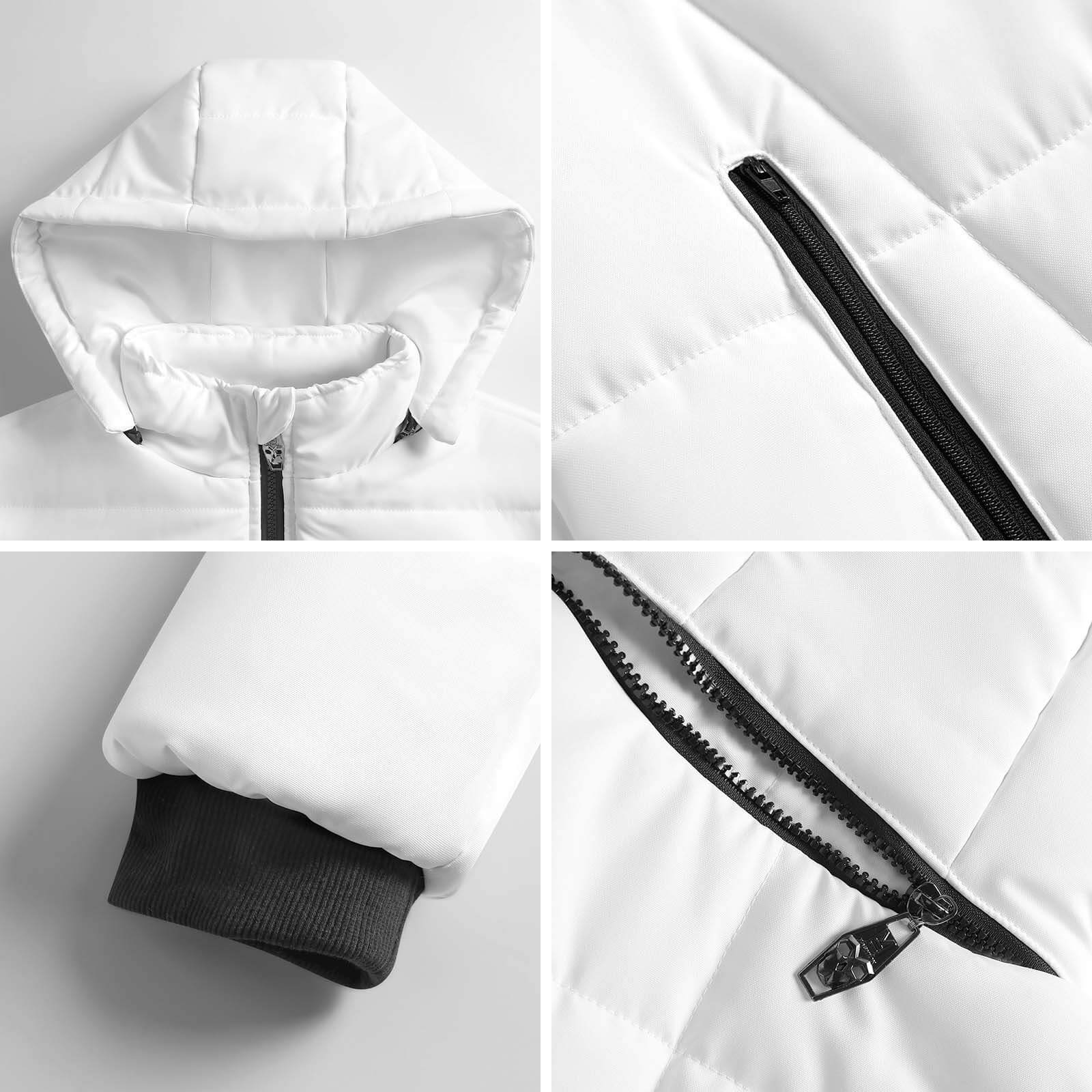 Doudoune à capuche femme zippée confortable et moderne description produit capuche poignet fermeture colorie blanc