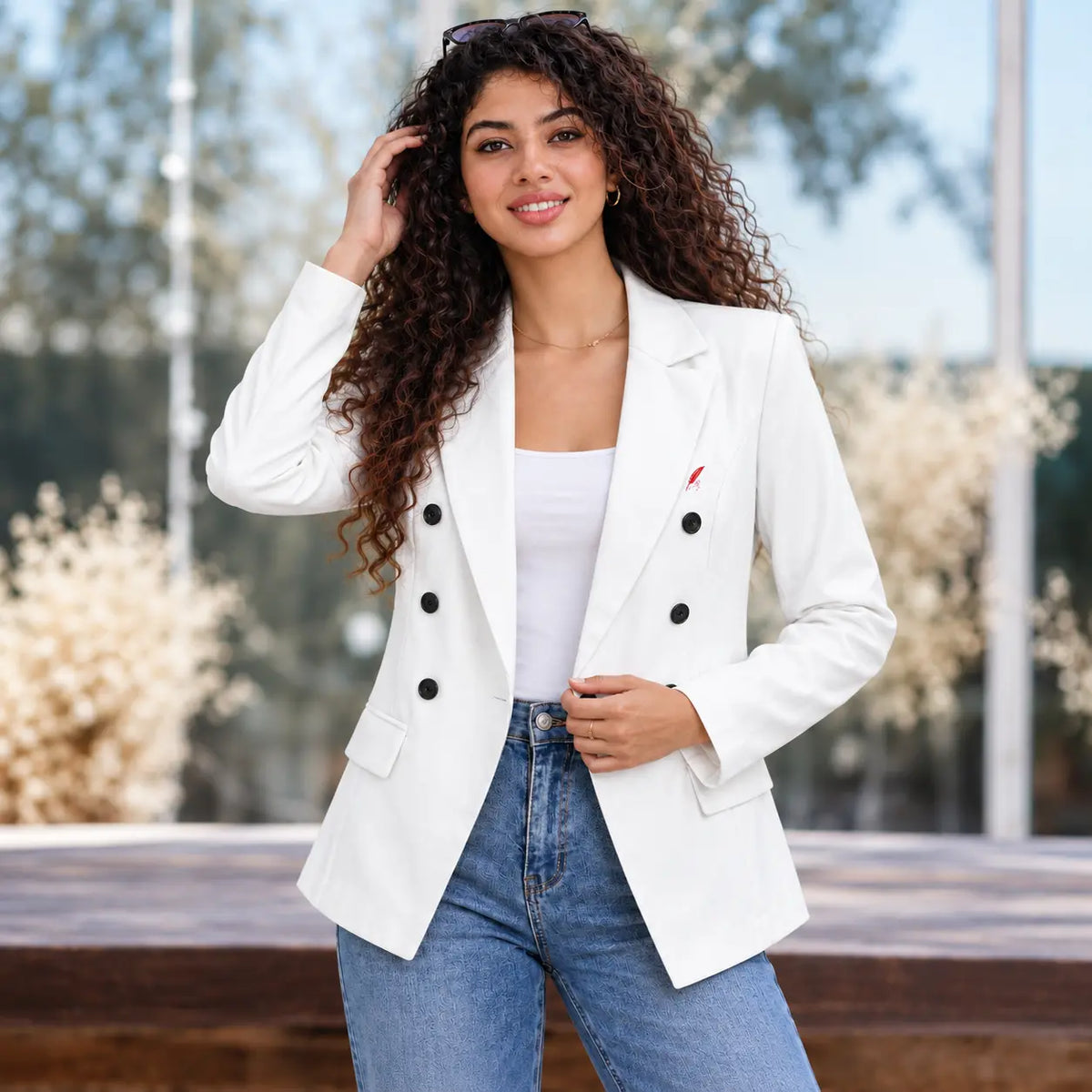 Blazer décontracté à deux poches pour femme – Élégance & style polyvalent