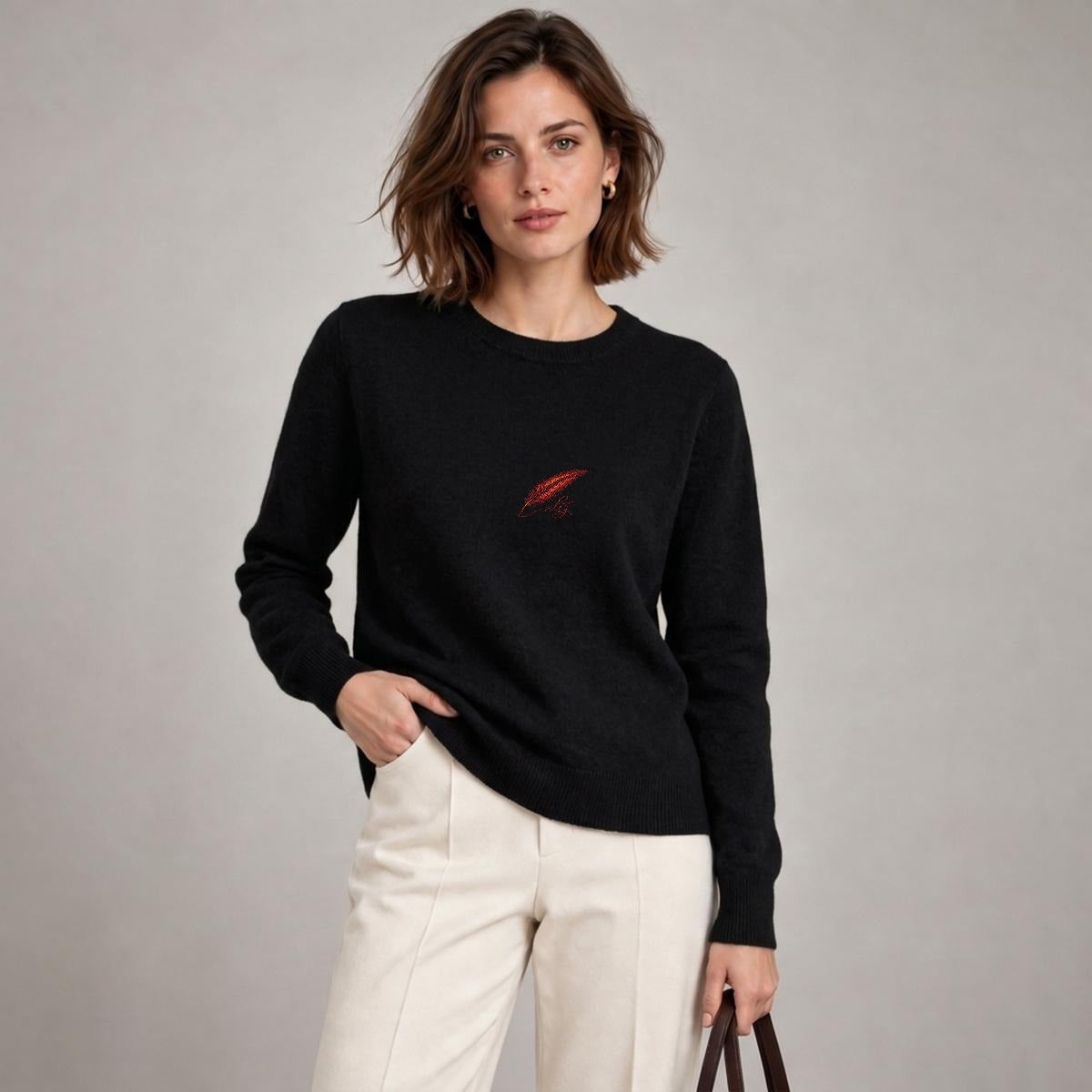 Pull en maille douce mélangée à la laine pour femme – Élégance, confort & douceur