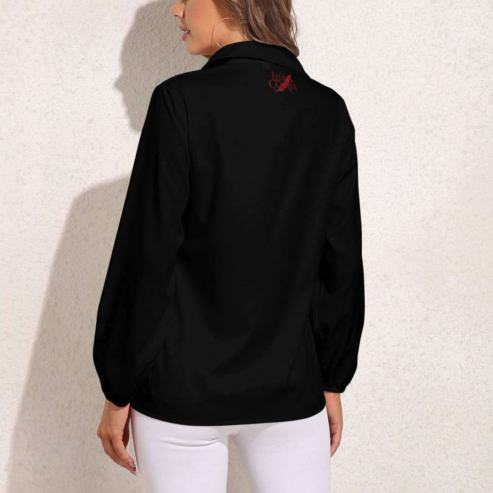 Haut chemise à manches longues porté de dos colorie noir