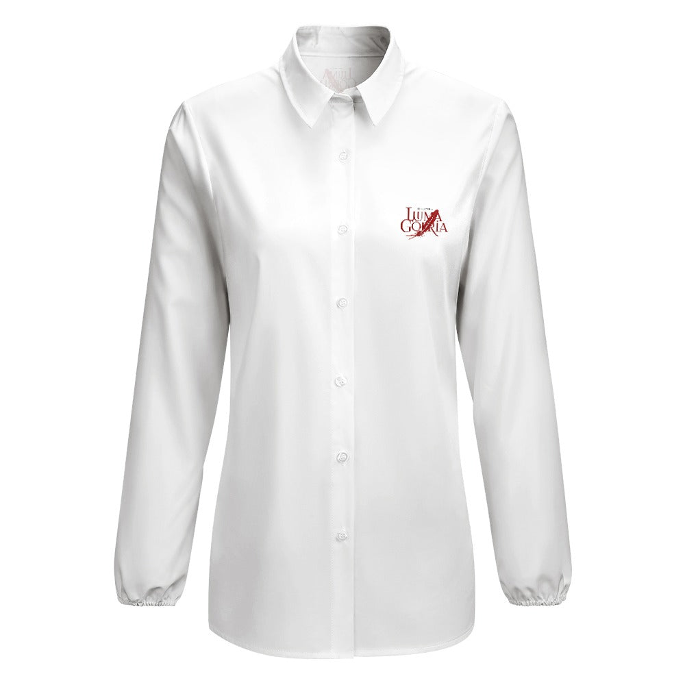 Haut chemise à manches longues non porté de face  colorie blanc