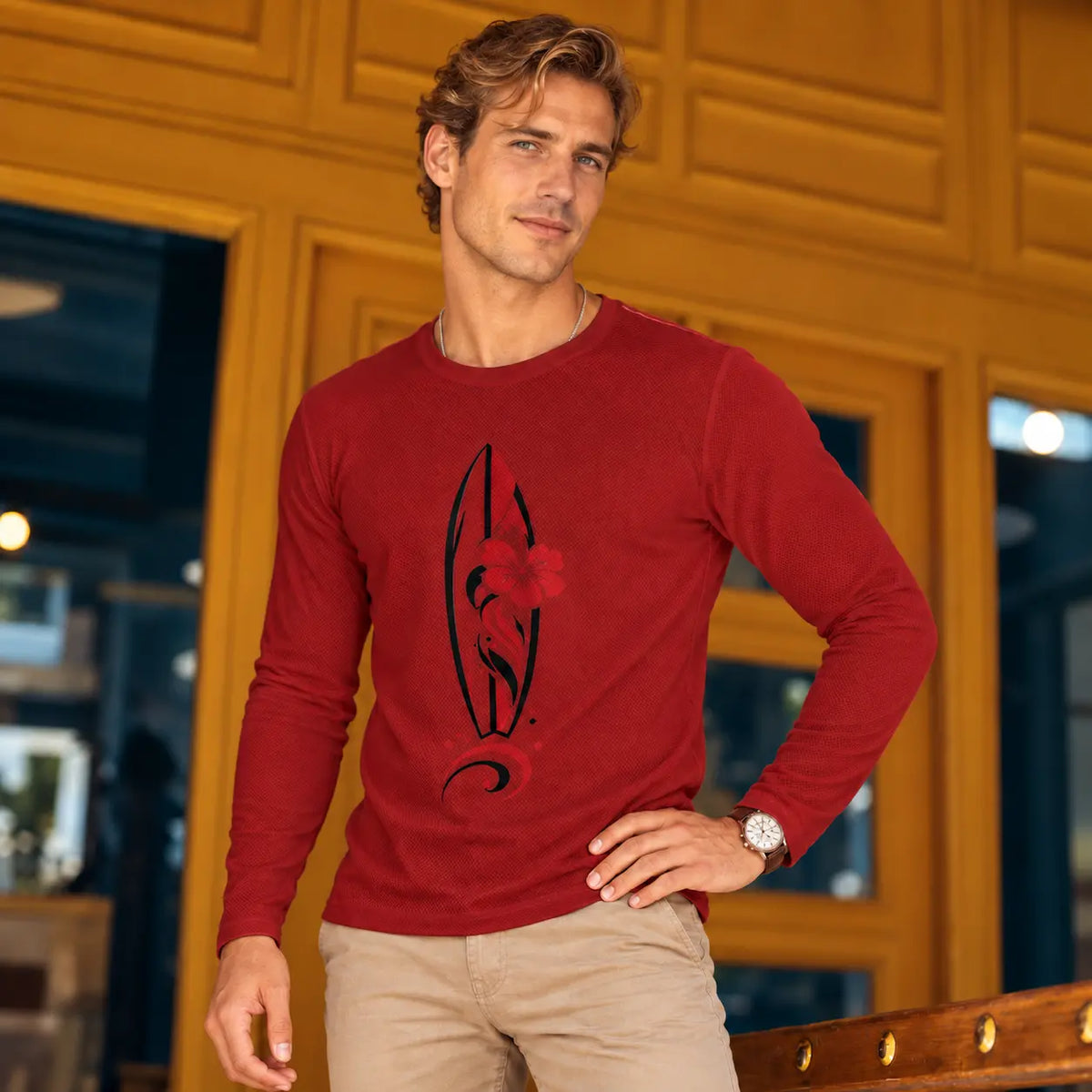 T-shirt à manches longues et col rond pour homme – Légèreté, confort & finitions renforcées