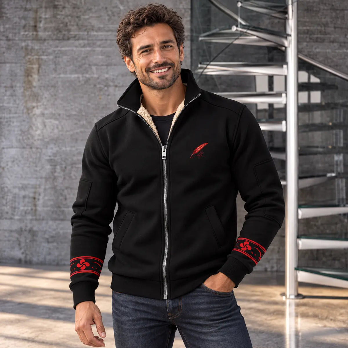 Veste polaire épaisse en maille pour homme – Chaleur, confort & style moderne