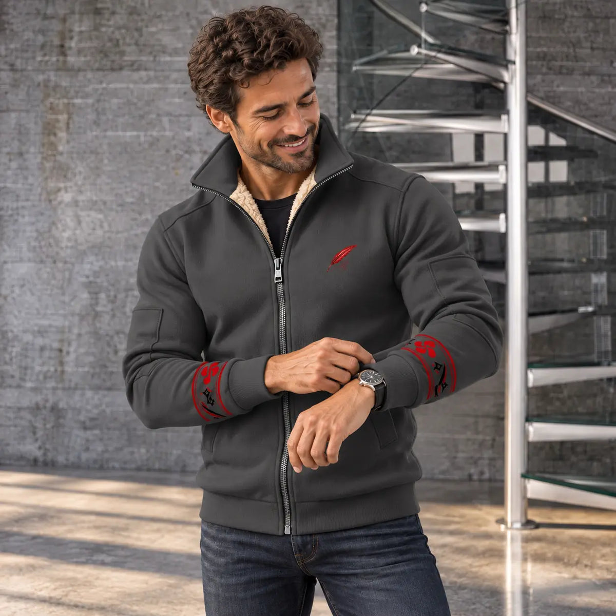 Veste polaire épaisse en maille pour homme – Chaleur, confort & style moderne