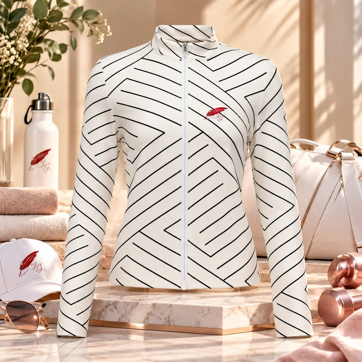Veste de sport zippée ajustée pour femme – Légèreté, confort & style