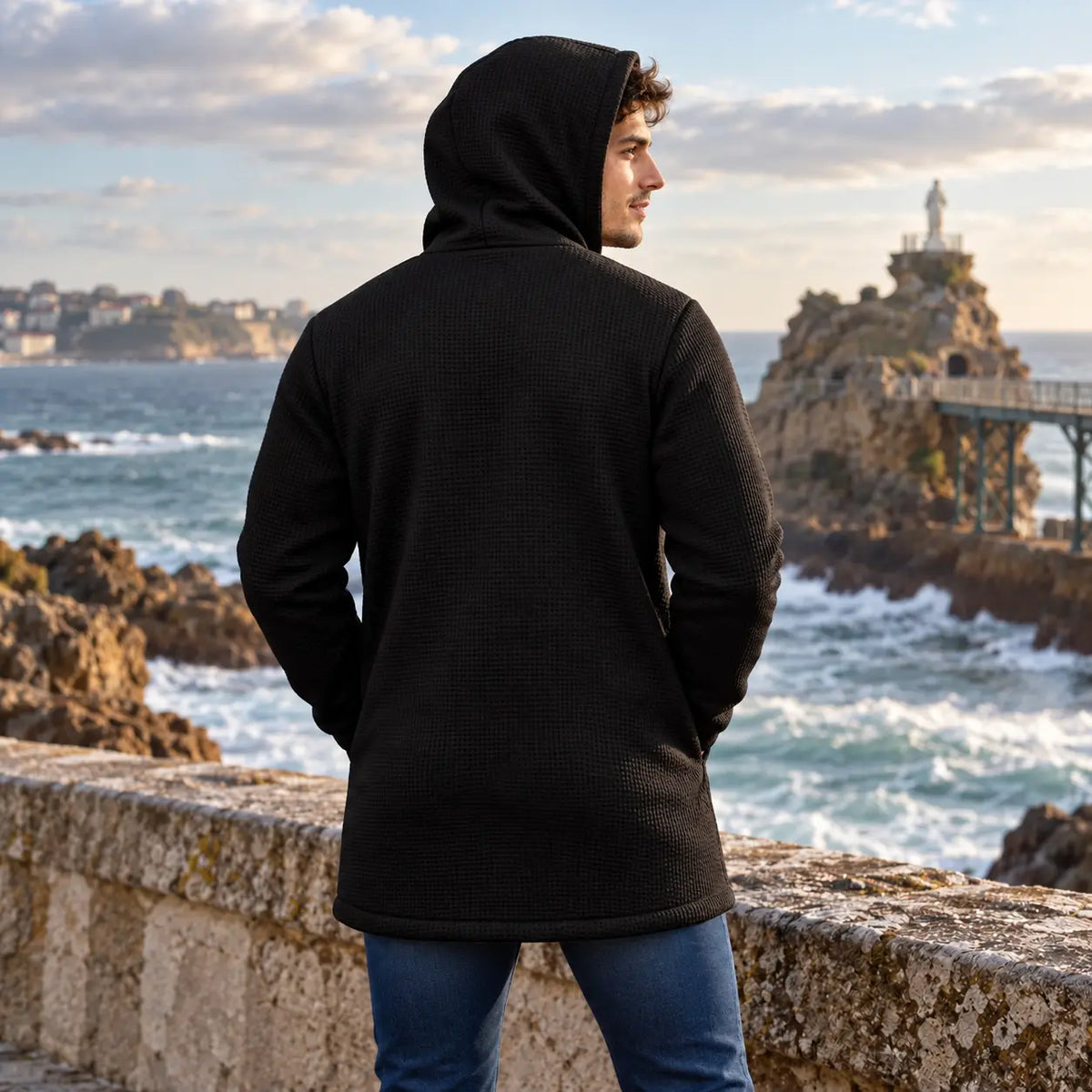 Veste polaire zippée à capuche pour homme – Chaleur, confort & style