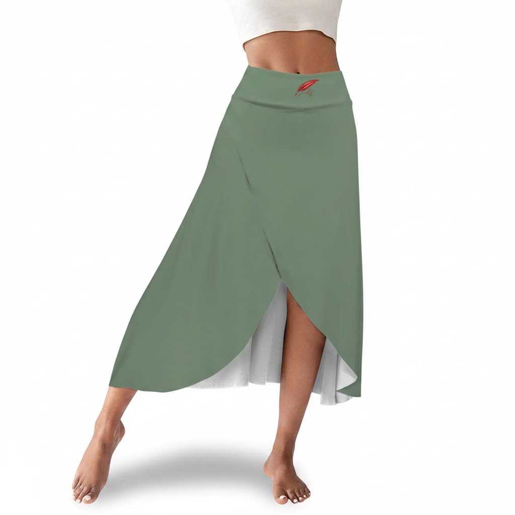 Jupe midi fendue taille haute avec short intégré – Élégance & liberté de mouvement