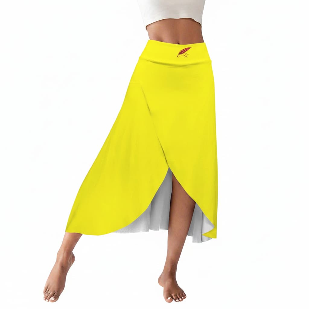 Jupe midi fendue taille haute avec short intégré – Élégance & liberté de mouvement