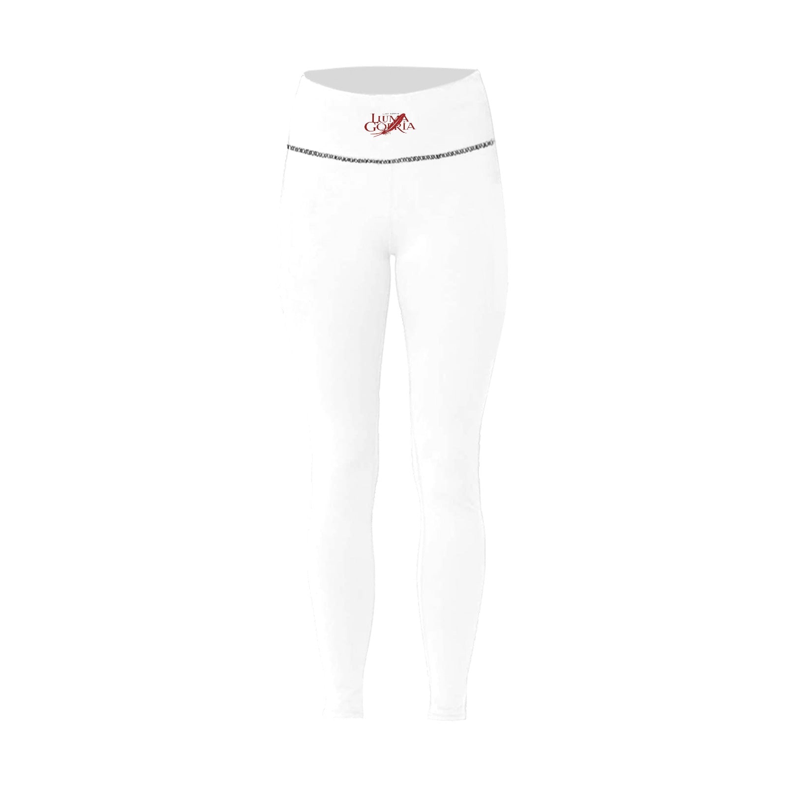 Leggings femme taille haute  non porté de face colorie blanc
