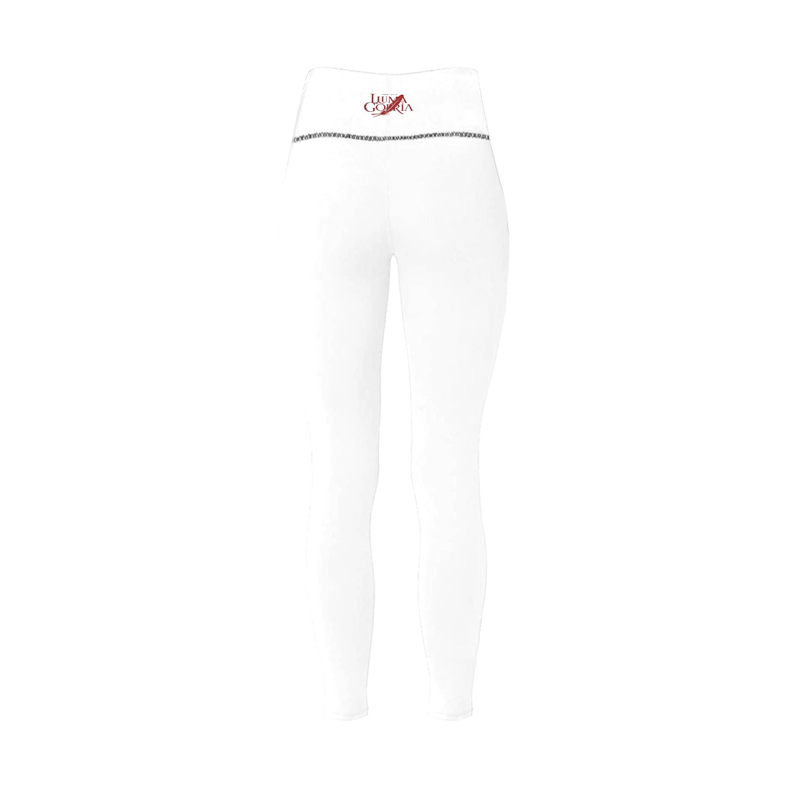 Leggings femme taille haute  non porté de dos colorie blanc