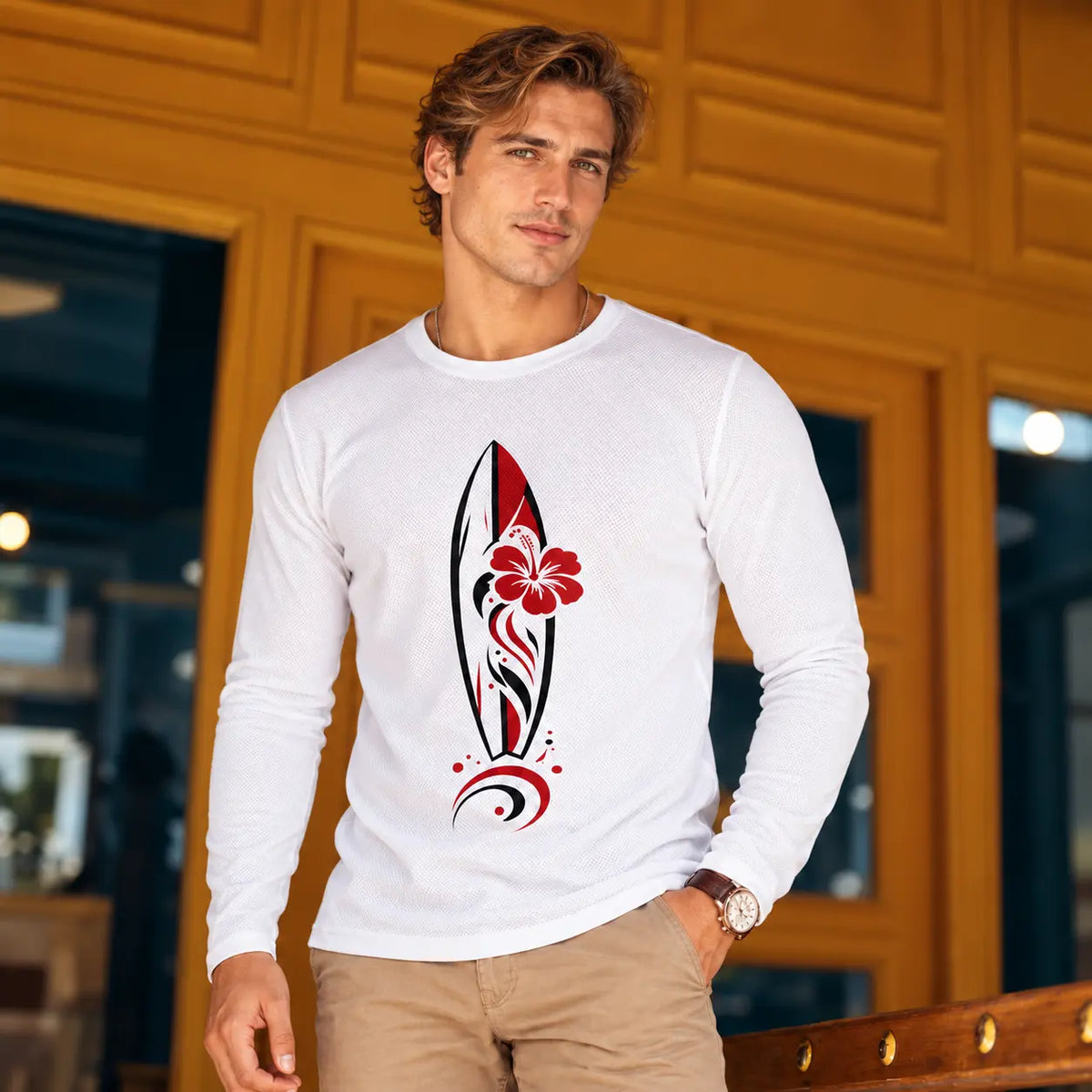 T-shirt à manches longues et col rond pour homme – Légèreté, confort & finitions renforcées