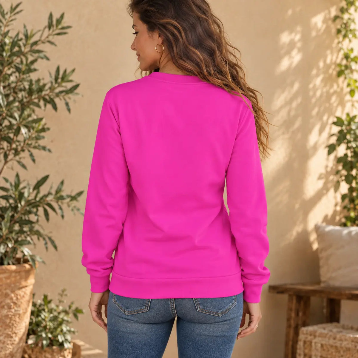 Sweat col rond imprimé pour femme – Style streetwear & confort