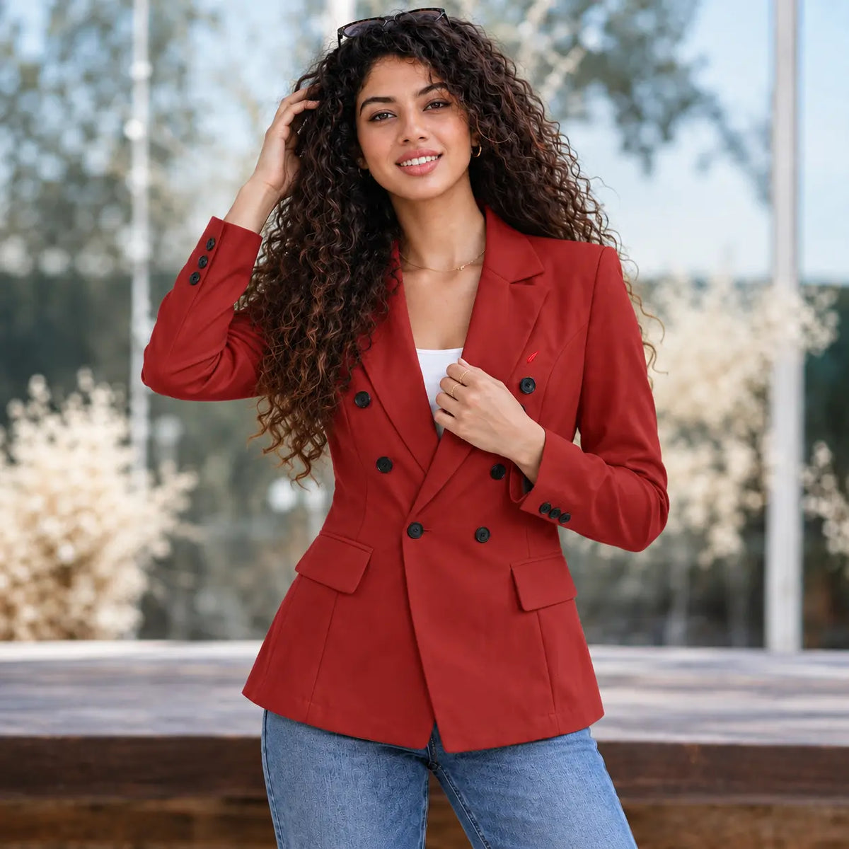 Blazer décontracté à deux poches pour femme – Élégance & style polyvalent