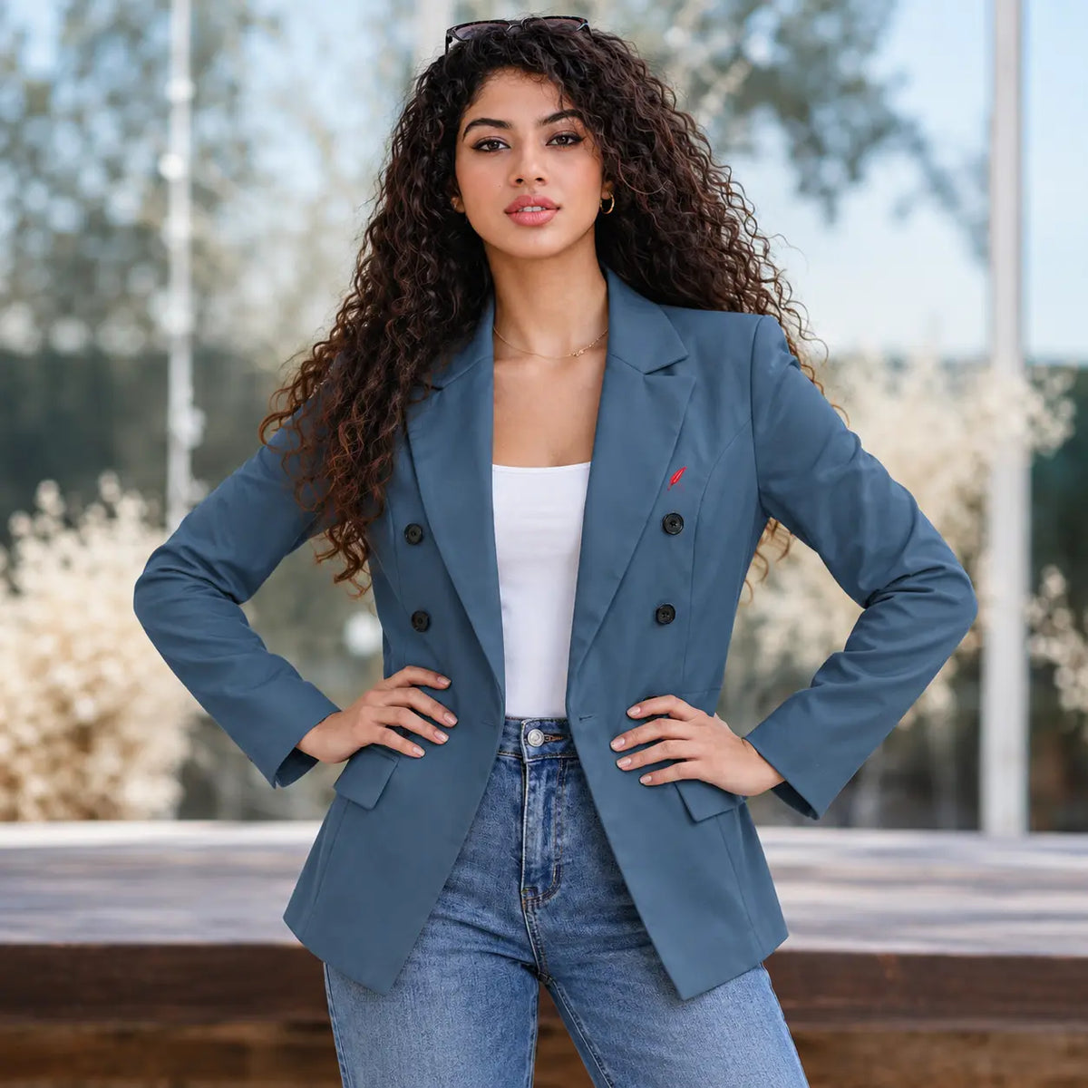 Blazer décontracté à deux poches pour femme – Élégance & style polyvalent