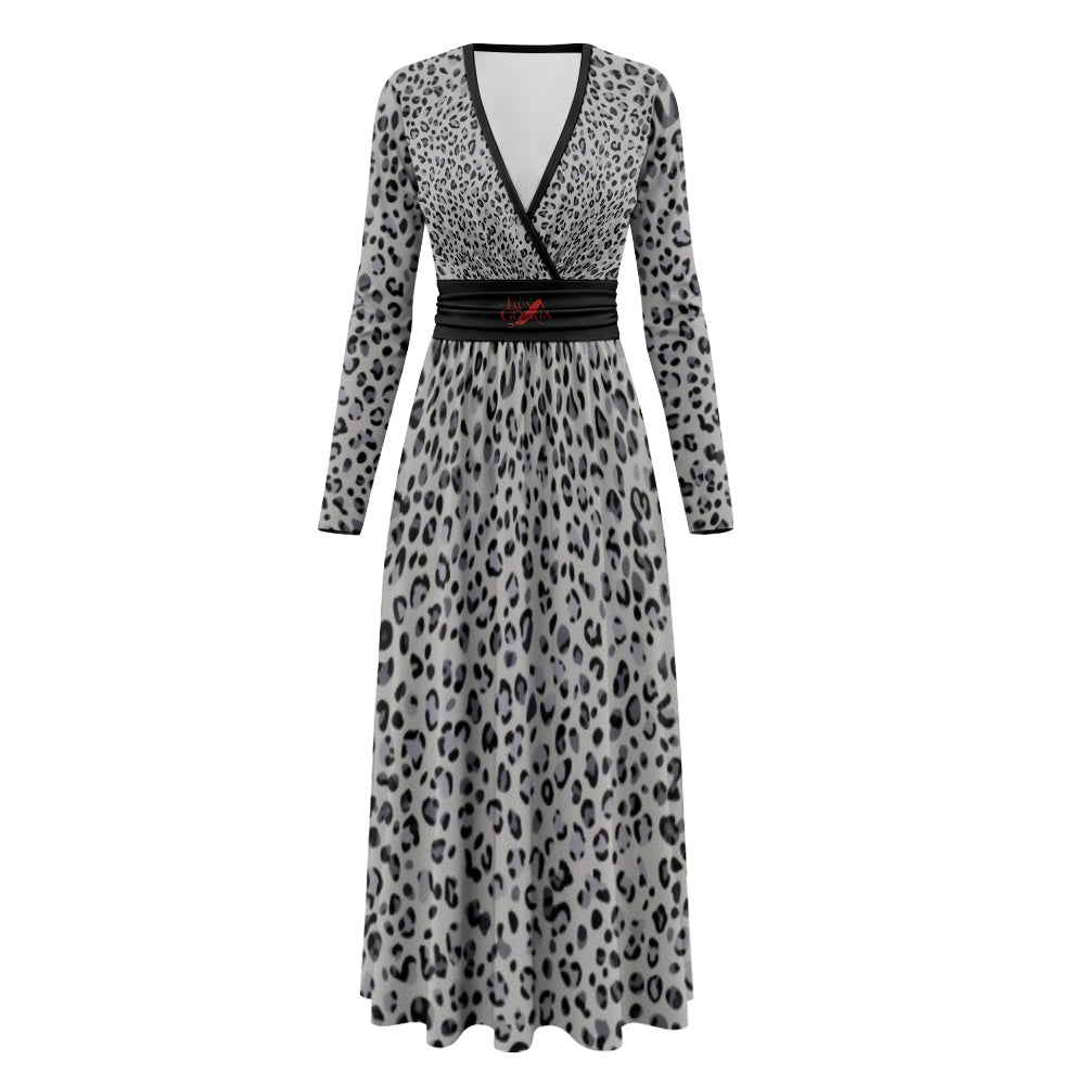 Robe longue femme – Cache-cœur, manches longues, taille haute Luma Gorria vêtement  Robe longue femme Luma Gorria vêtement