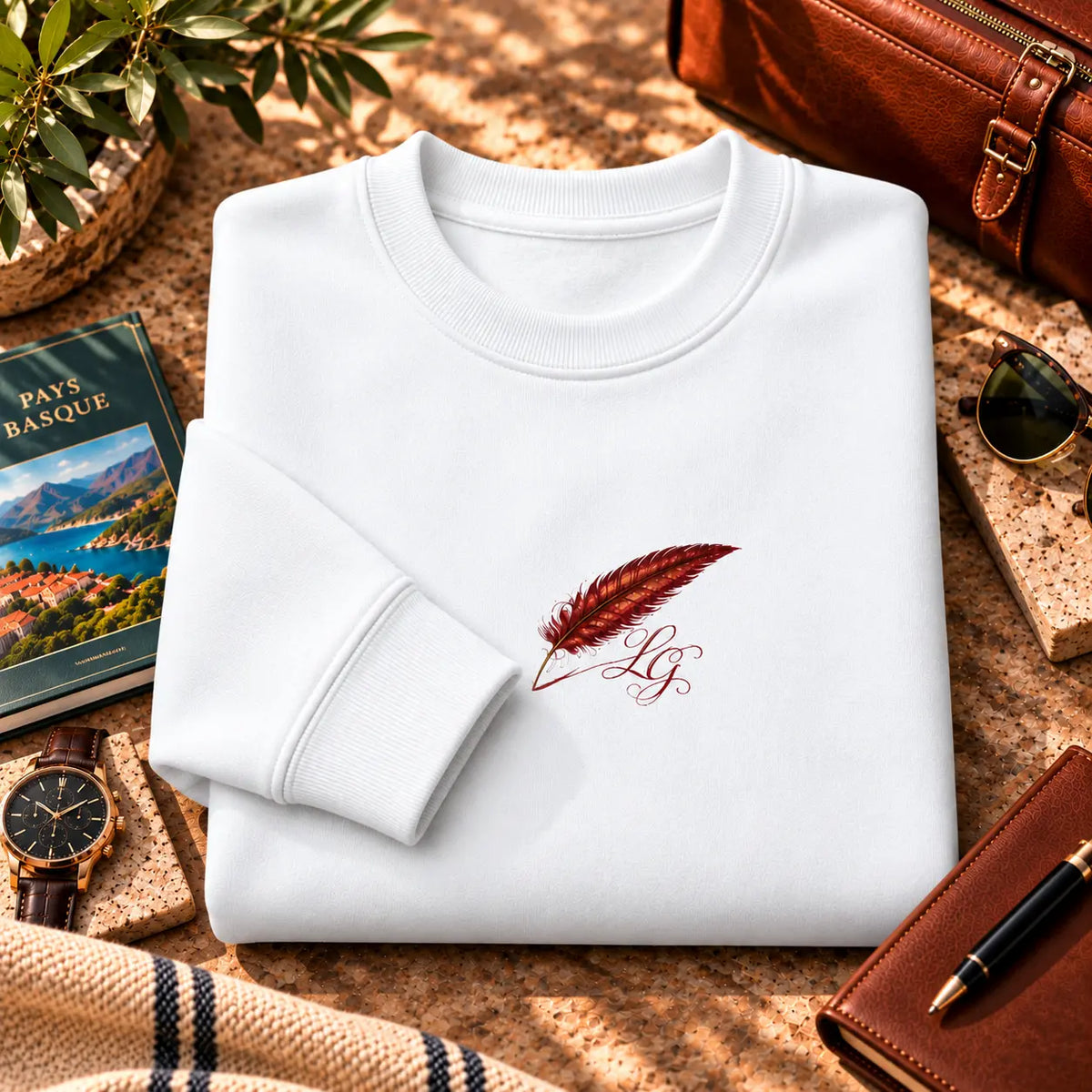 Sweat-shirt épais à col rond pour homme Brodé – Confort & style streetwear