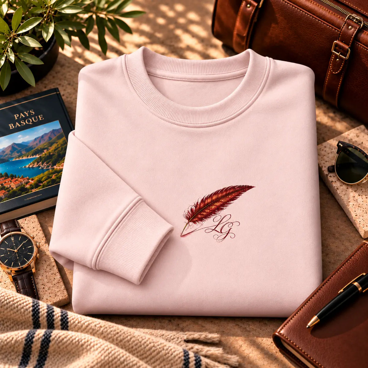 Sweat-shirt épais à col rond pour homme Brodé – Confort & style streetwear