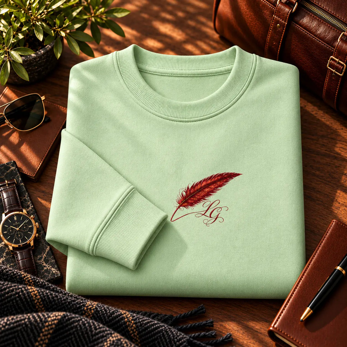 Sweat-shirt épais à col rond pour homme Brodé – Confort & style streetwear