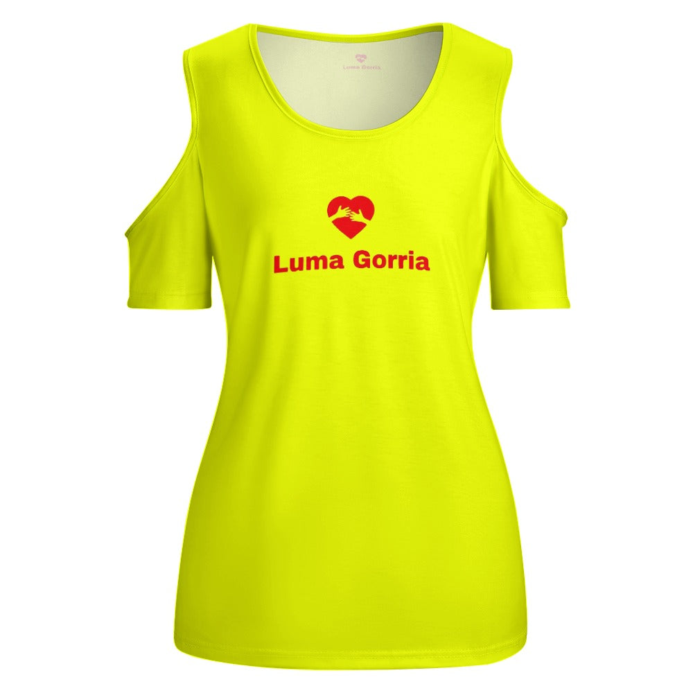 T-shirt Femme Col Rond – Confortable, Chic et Polyvalent-de face-non portè-colorie jaune