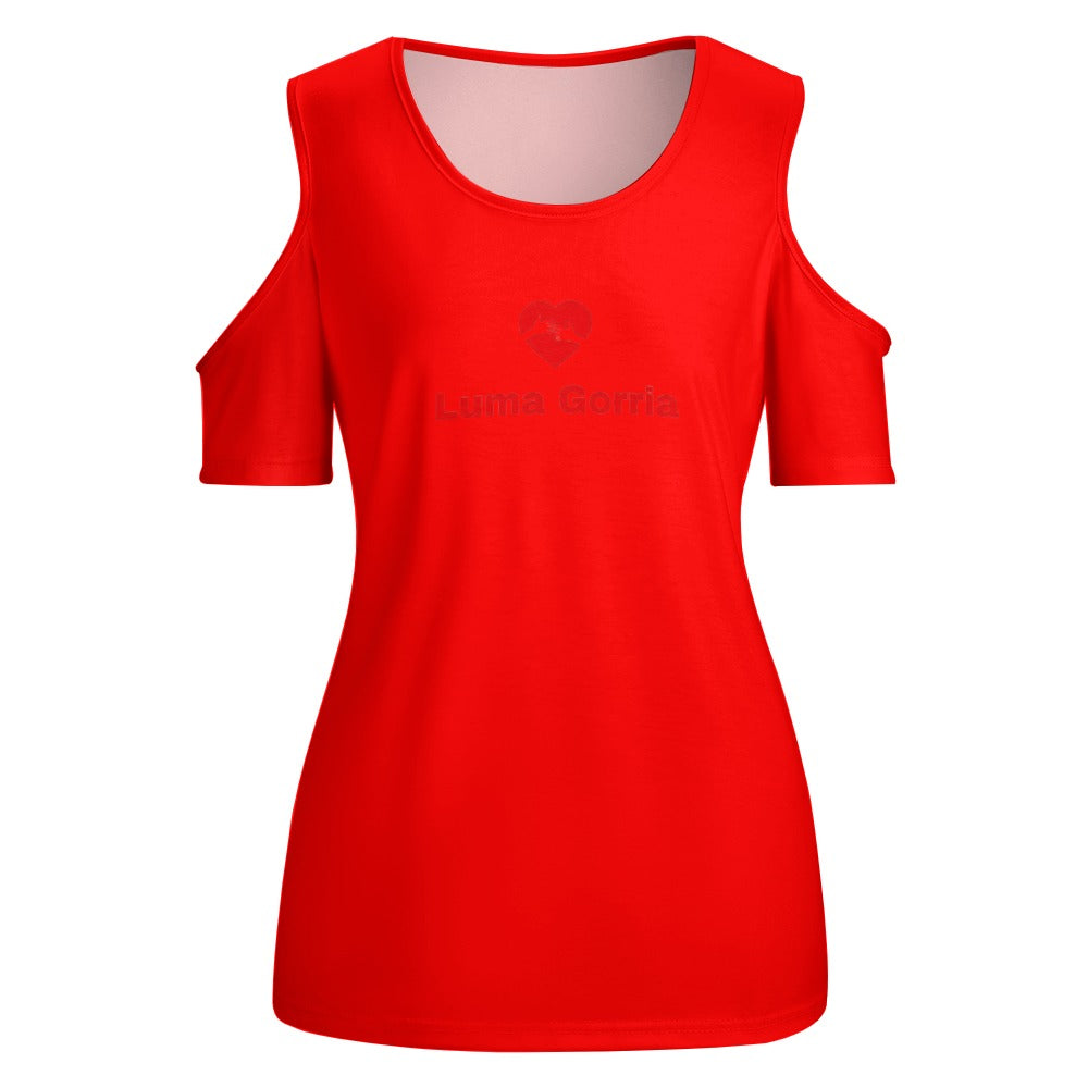 T-shirt Femme Col Rond – Confortable, Chic et Polyvalent-de face-non portè-colorie rouge