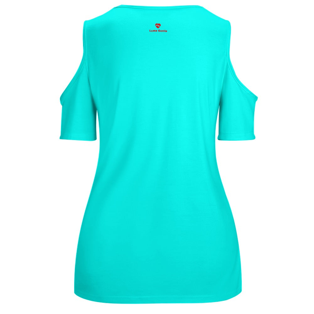 T-shirt Femme Col Rond – Confortable, Chic et Polyvalent-de dos non portè-colorie bleu
