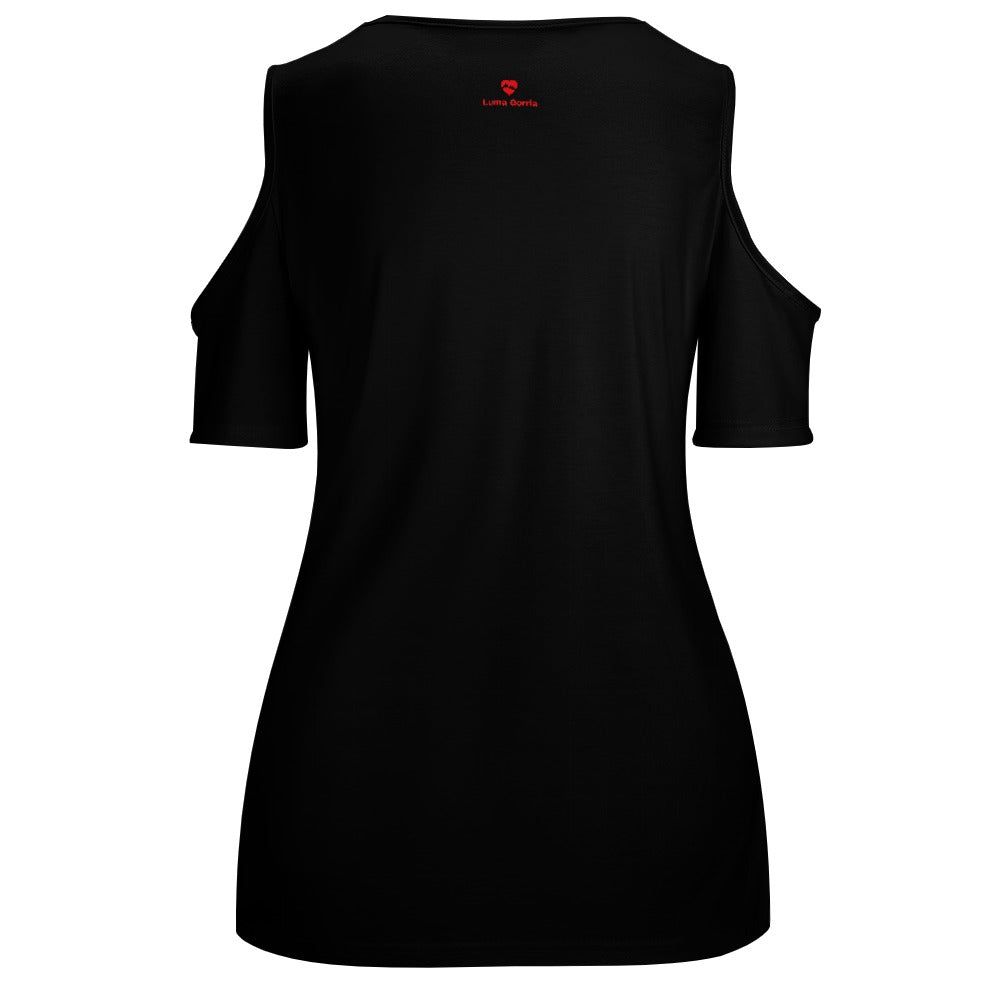 T-shirt Femme Col Rond – Confortable, Chic et Polyvalent-de dos non portè-colorie noir