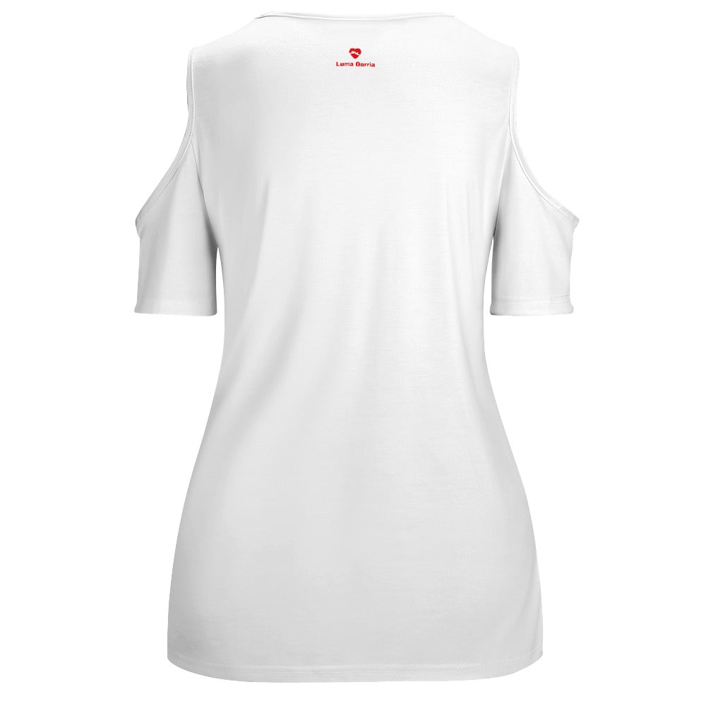 T-shirt Femme Col Rond – Confortable, Chic et Polyvalent-de dos non portè-colorie blanc