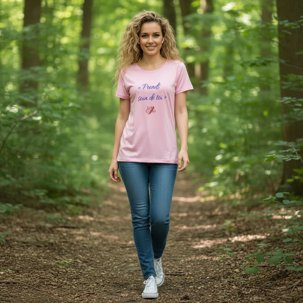 T-shirt femme col V fluide confort, féminité et simplicité.