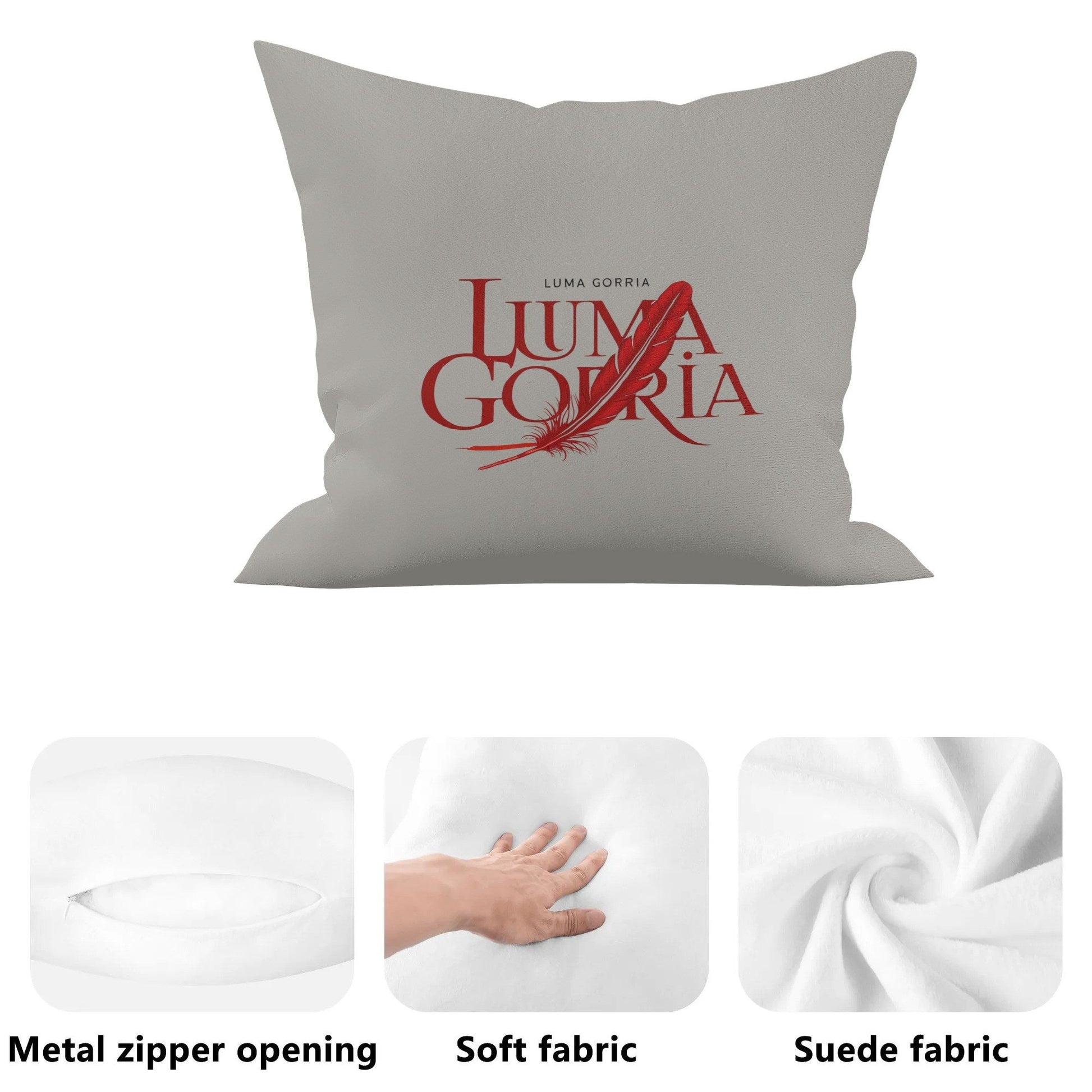 Taies d’oreiller design de face colorie gris clair .description