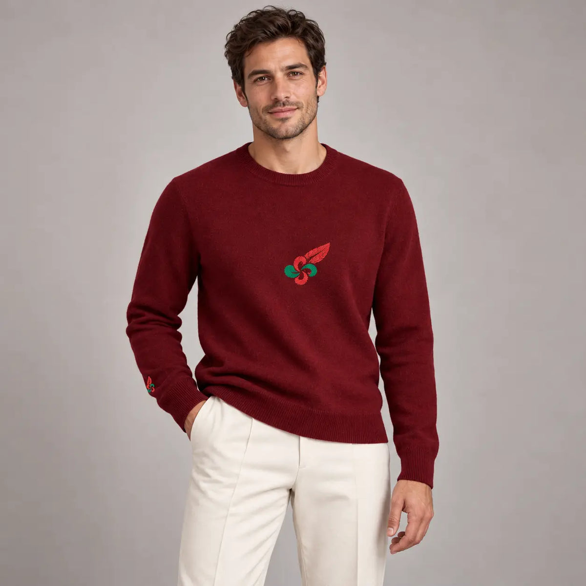 Pull en maille douce mélangée à la laine pour homme – Élégance, confort & douceur