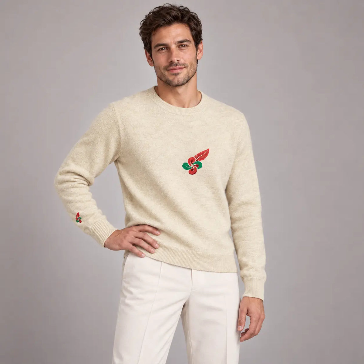 Pull en maille douce mélangée à la laine pour homme – Élégance, confort & douceur