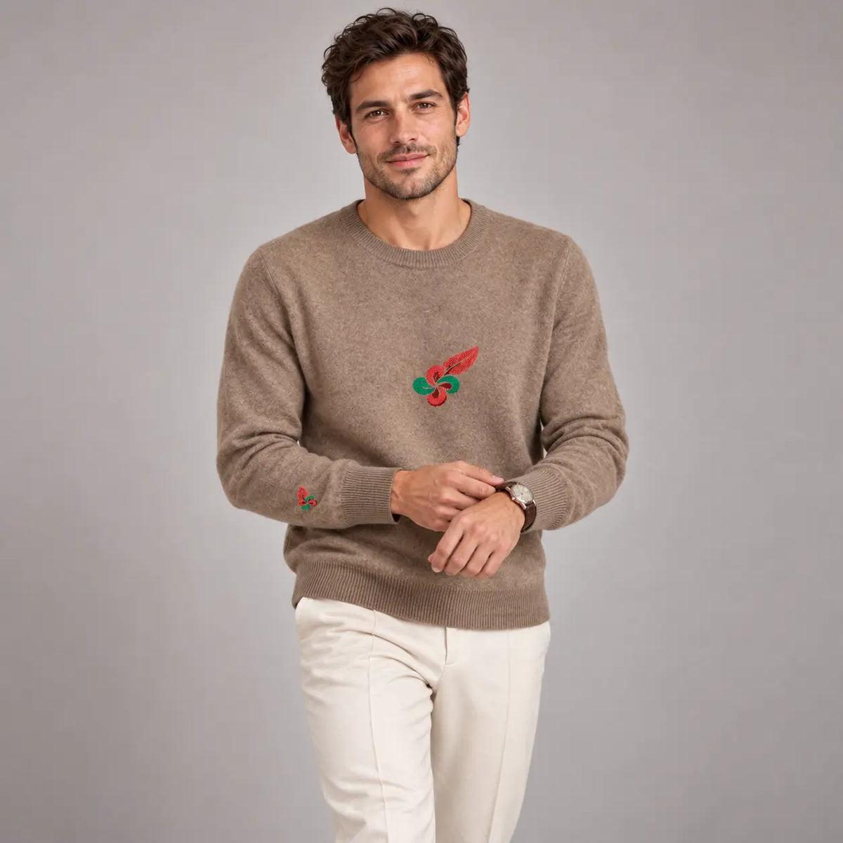 Pull en maille douce mélangée à la laine pour homme – Élégance, confort & douceur