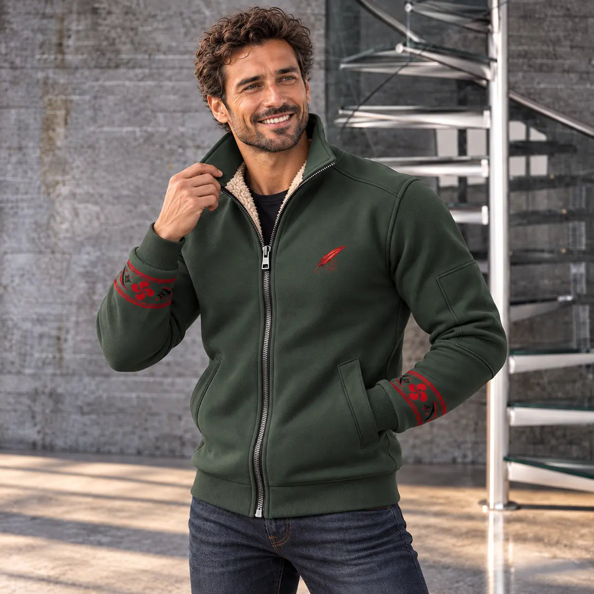 Veste polaire épaisse en maille pour homme – Chaleur, confort & style moderne