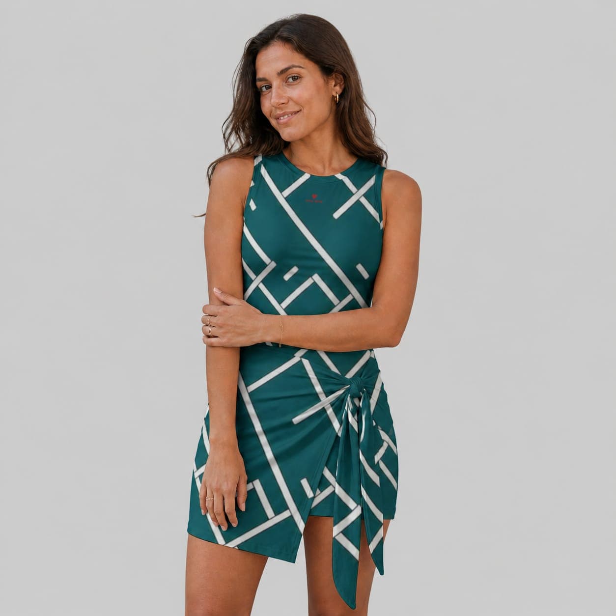 Mini-robe  à motifs femme portefeuille avec short intégré – Élégance & confort moderne