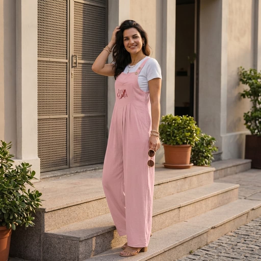 Combinaison salopette à jambes larges femme – Style décontracté & confort