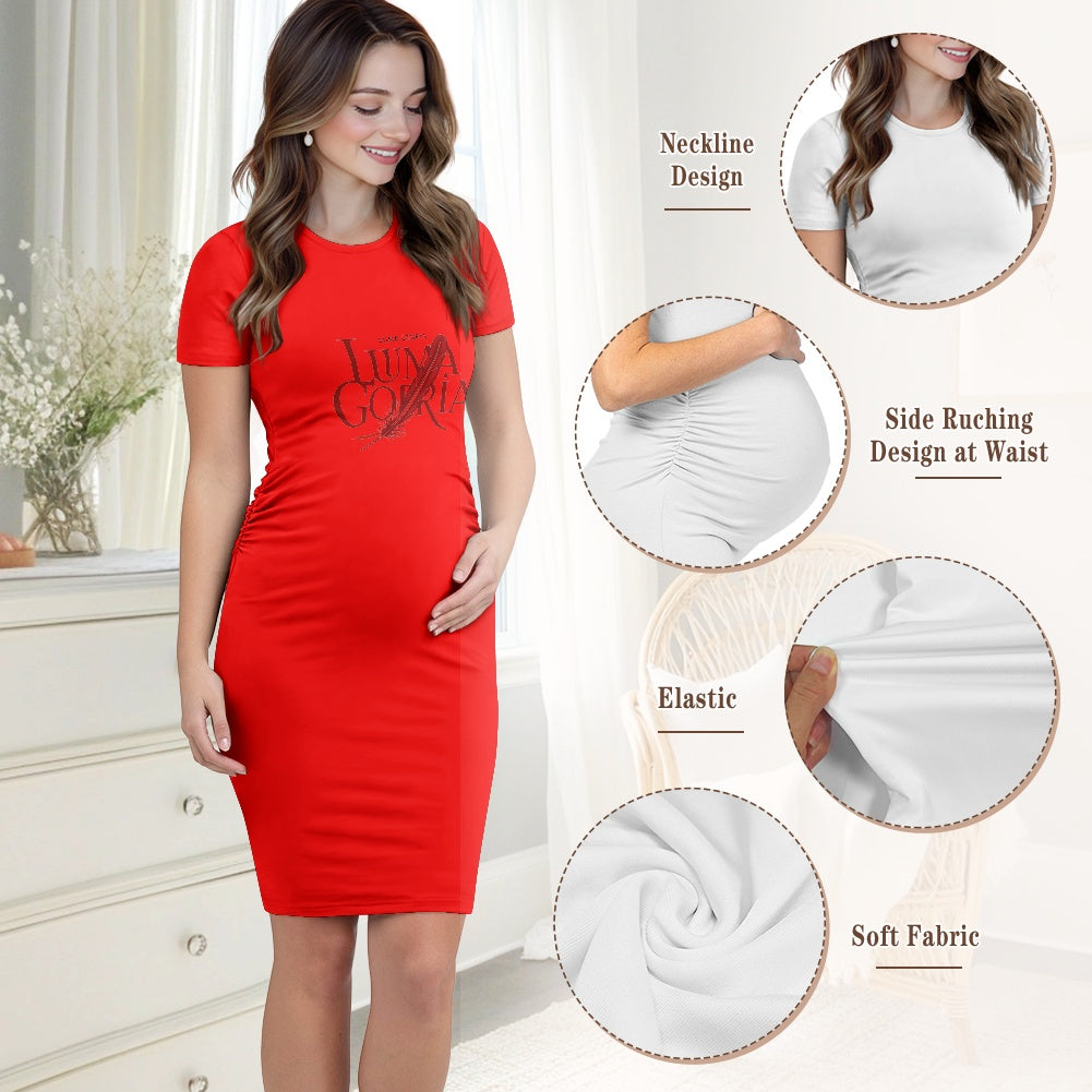 Robe midi maternité femme – Confort, élégance et liberté de mouvement Luma Gorria vêtement  Robe midi maternité femme Luma Gorria vêtement