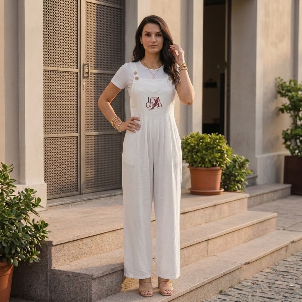 Combinaison salopette à jambes larges femme – Style décontracté & confort
