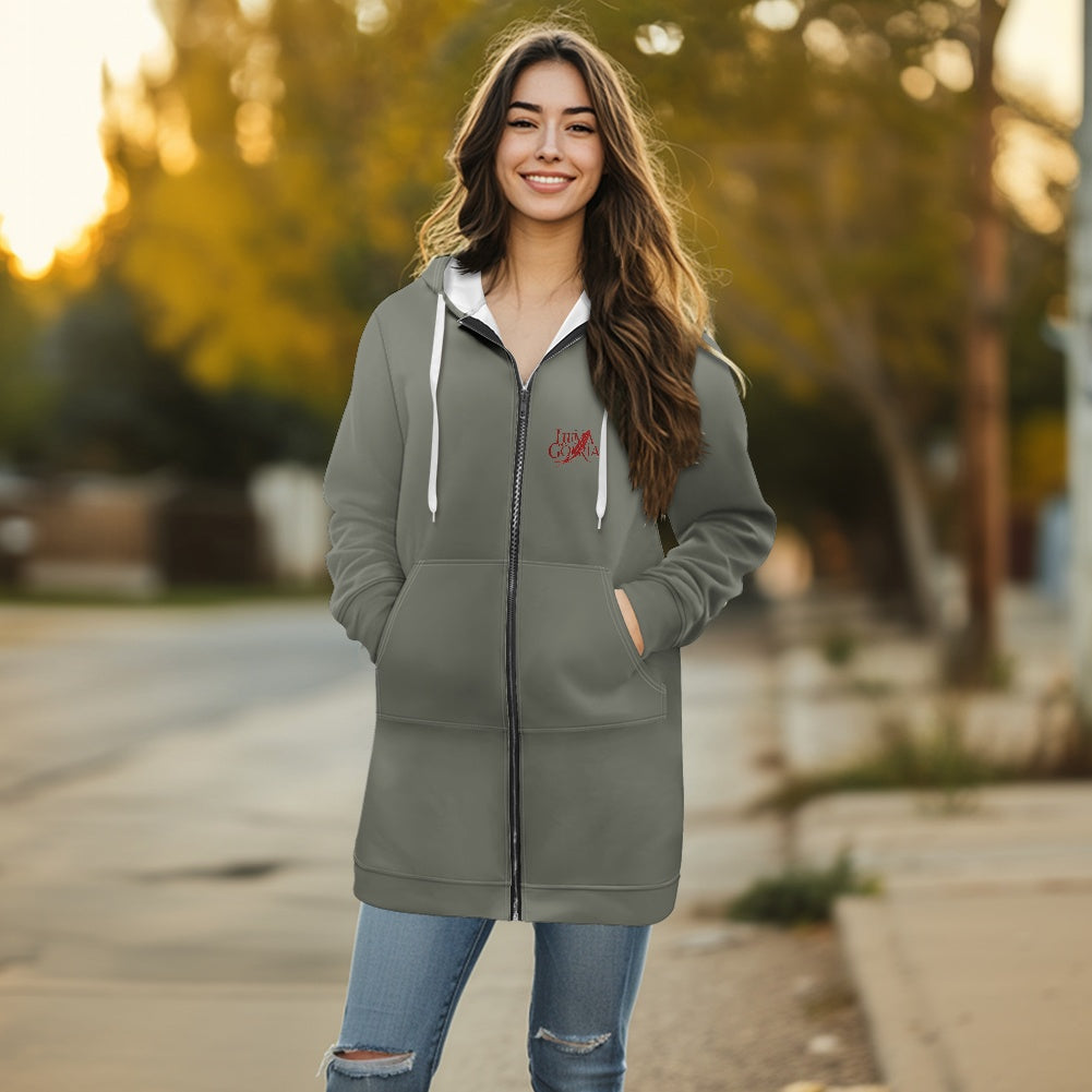 Sweat à capuche femme – Mi-long, doux et zippé Luma Gorria vêtement 45.00 Sweat à capuche femme Luma Gorria vêtement