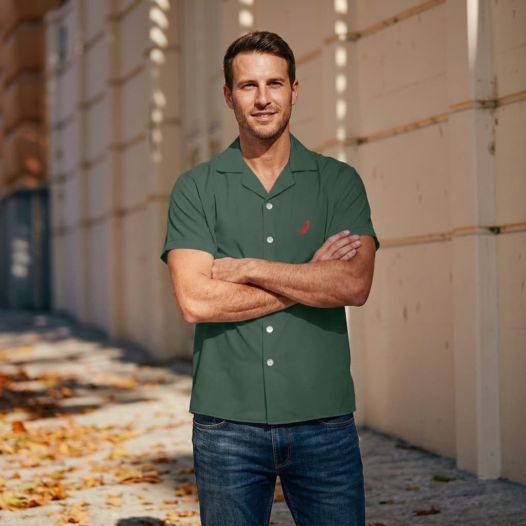 Chemise homme manches courtes à motifs – Légère, élégante & décontractée