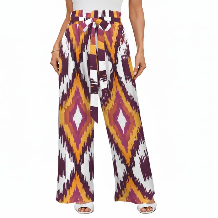 Pantalon large femme taille haute