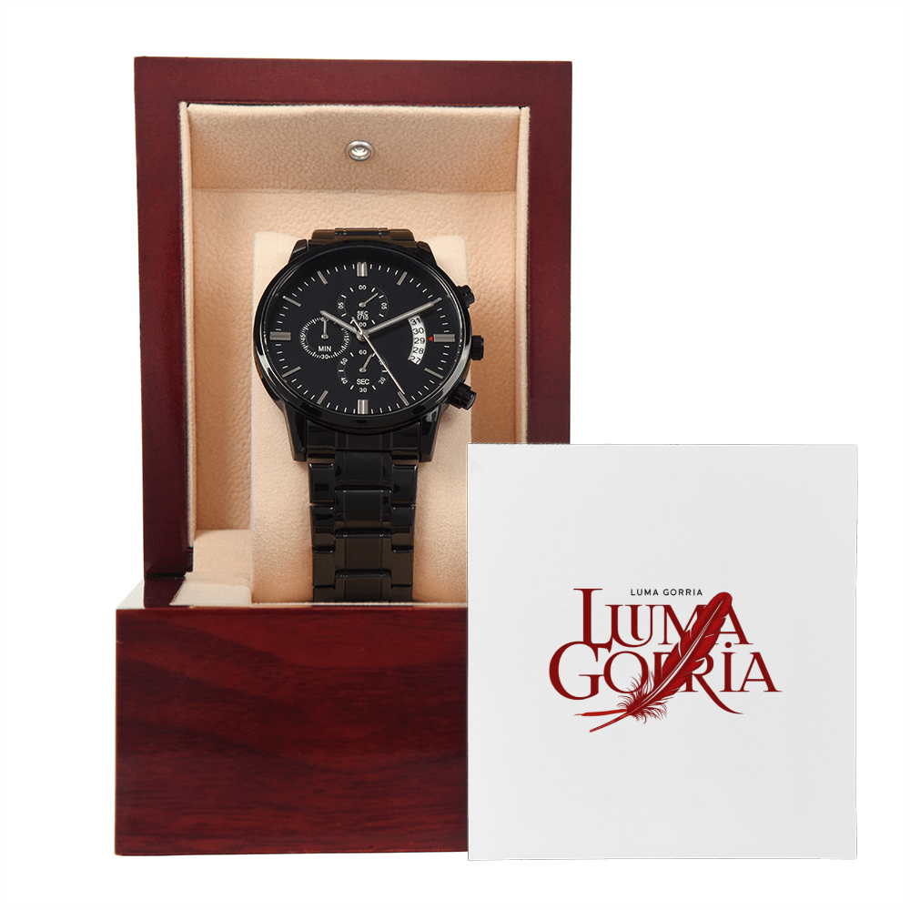 ⌚ Montre chronographe noire pour homme – Élégance, puissance et précision