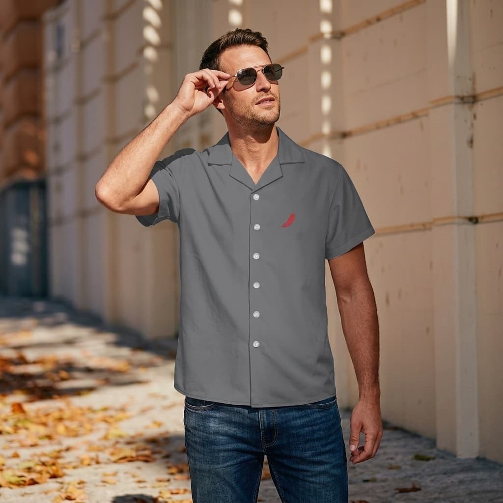 Chemise homme manches courtes à motifs – Légère, élégante & décontractée