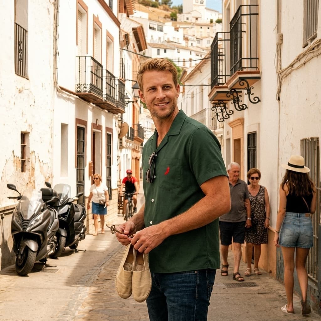 Chemise homme manches courtes à motifs – Légère, élégante & décontractée