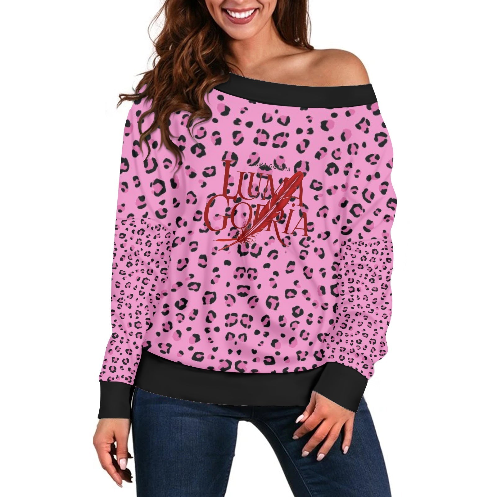 Pull femme – Style moderne à épaule dénudée, doux et extensible Luma Gorria vêtement 46.00 Pull femme Luma Gorria vêtement